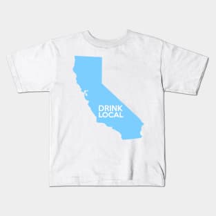 California Drink Local CA Blue Kids T-Shirt